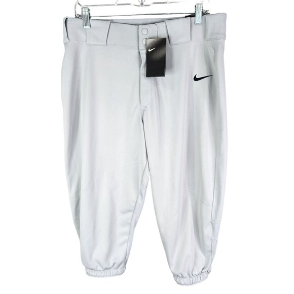 Mens Gray Nike Vapor Pro Baseball Pants 19" Inseam 100% Polyester Size L - Picture 1 of 14